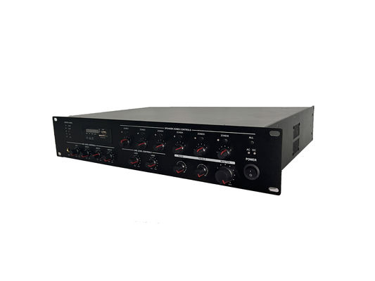 پشتیبانی از Max 8 Remote PA System Amplifier 6 Zone 120W Power Amplifier