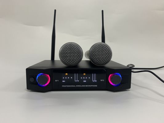 سیستم میکروفون بی سیم UHF کنترل صدا بلندگو حرفه ای PA با بلندگوی بلوتوث