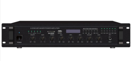 آمپلی فایر Mixer 6 Zone 500w Amplifier Audio with MP3 &amp; FM Public Address System مجموعه کامل